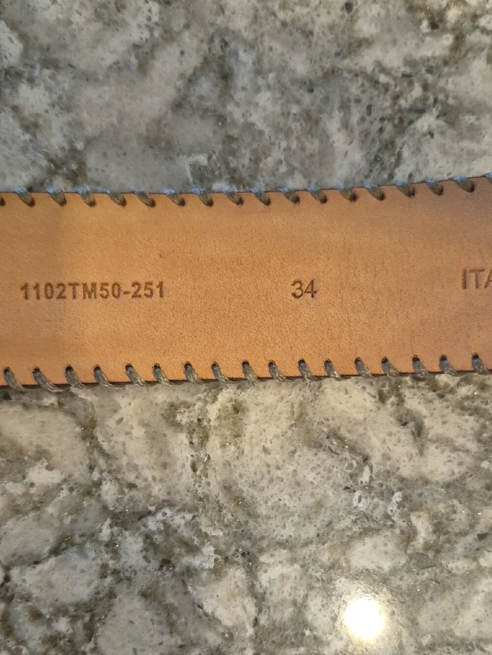 Tommy Bahama Men's Cognac Brown Leather Crocodile Embossed Belt Size 34